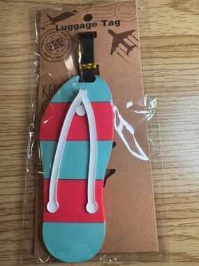 NWT Flip flop luggage tag -striped